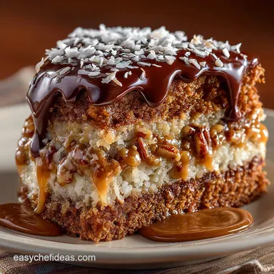 Traditional German Chocolate Cake FailProof CoconutPecan Filling