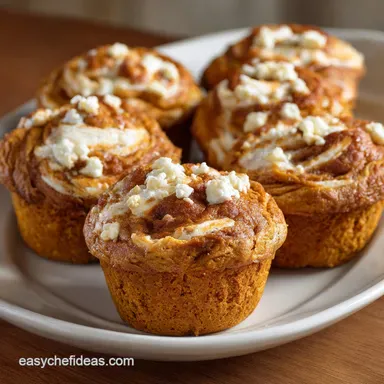 Pumpkin Cream Cheese Muffins UltraMoist Swirl Recipe Recipe Card