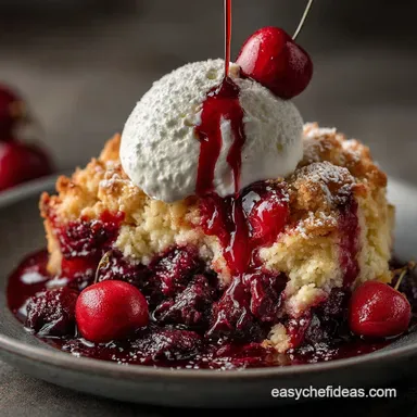 Cherry Dump Cake Recipe The Easiest 5Minute Cobbler with Cake Mix Recipe Card