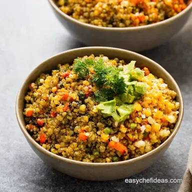 Easy Make Ahead Lunches Rainbow Quinoa Bowls are Here Recipe Card
