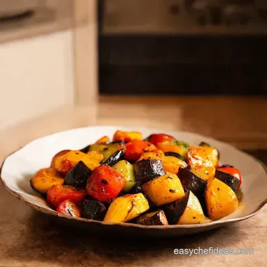 Rainbow Oven Roasted Vegetables Simple Delicious Recipe Card