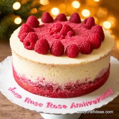 Raspberry Rose Anniversary Cake A Romantic Treat Recipe Card