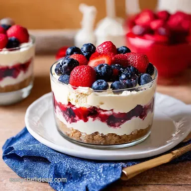 Red White Blue Berry Trifle Easy 4th of July Desserts Recipe Card