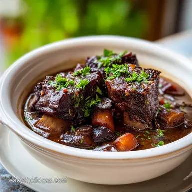 Red Wine Braised Short Ribs Recipe for 4 Servings Recipe Card