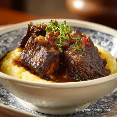 Red Wine Braised Short Ribs Recipe for 4 Servings