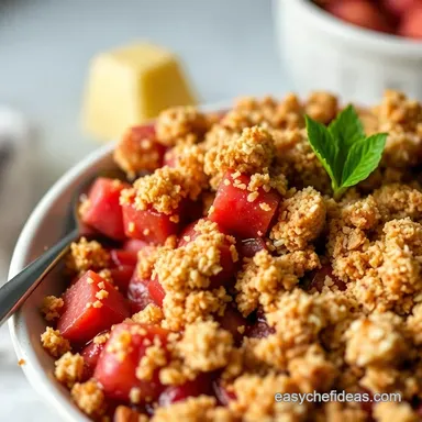 Easy Rhubarb Crisp Recipe: A Tart & Sweet Crumble Delight Recipe Card