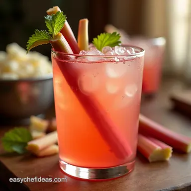 Rhubarb Gin Fizz Recipe Spring in a Glass Recipe Card