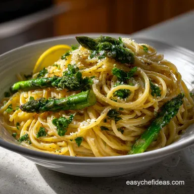 Pasta with Asparagus: Velvety Ricotta & Toasted Almonds Recipe Card