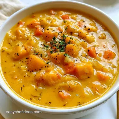 Autumn Vegetable Soup for 6 Servings Recipe Card