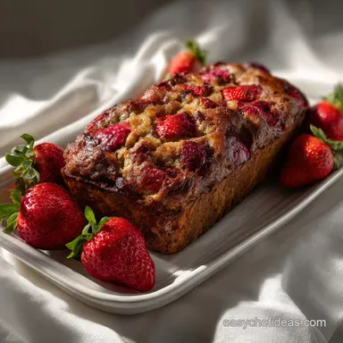 Roasted Strawberry Banana Bread: 10-Minute Prep Moist Loaf Recipe Card