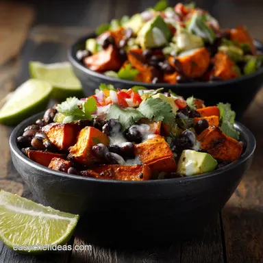 Roasted Sweet Potato Black Bean Bowls: Easy Chipotle-Lime Recipe Recipe Card