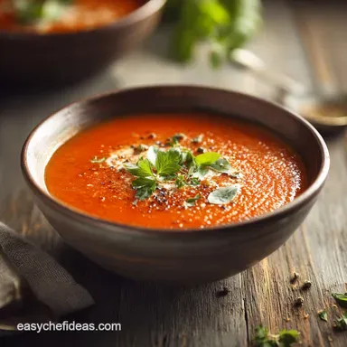 Homemade Tomato Soup with Roasted Tomatoes Recipe Card
