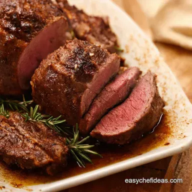 Succulent Rosemary Garlic Roast of Lamb Recipes Recipe Card