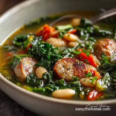 Turkey Sausage Kale and White Bean Soup: Healthy, Hearty, and Easy Recipe Card