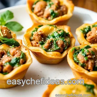 Savory Mini Beef and Spinach Pastries: Perfect Easy Party Bites Recipe Card