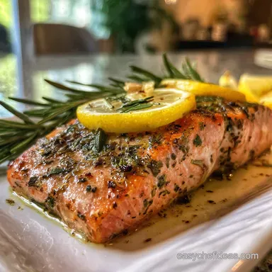 Salmon Cooked at 350 with Lemon and Herbs Recipe Card