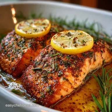 Salmon Cooked in the Oven with Lemon and Herbs in 25 Minutes - Oven Baked Recipe Recipe Card