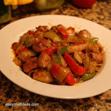 Sausage Peppers and Onions Recipe Street Fair Classic Recipe Card