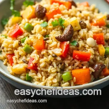 Easy & Flavorful Saut&eacute;ed Brown Rice with Vibrant Veggies: A Family Favorite Recipe Card