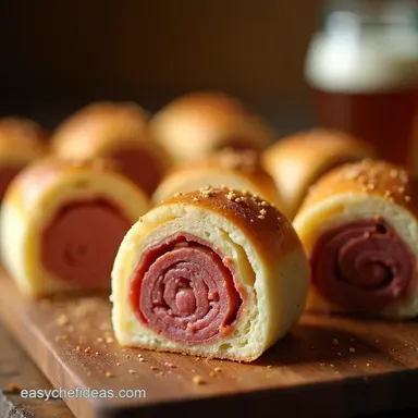 Savory Roast Beef and Gouda Rolls Posh Snack Attack Recipe Card