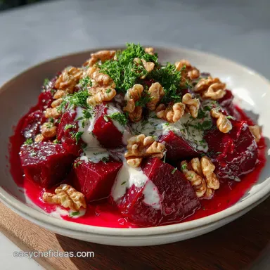 Creamy Beet Salad: Tangy Cr&egrave;me Fra&icirc;che Dressing Recipe Recipe Card