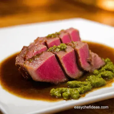 How to Cook Tuna Seared Ahi with Wasabi Glaze Easy Recipe Card