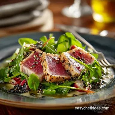 Seared Tuna Salad with Wasabi Butter Sauce: 30-Minute Gourmet Dish Recipe Card
