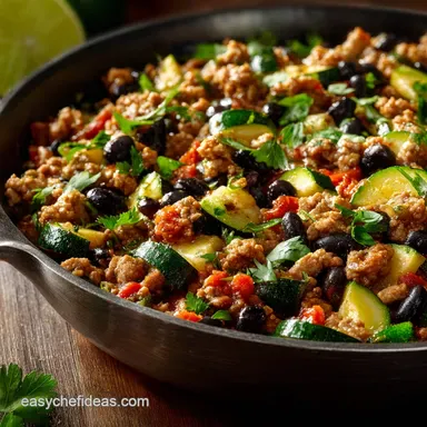 Skillet ground turkey zucchini black beans One pan Quick 35Minute Healthy Supper