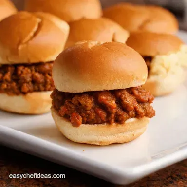 Sloppy Joe Sliders Quick Mini Joes for a Crowd Recipe Card