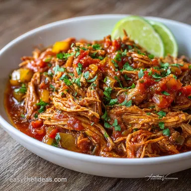 Chicken Ropa Vieja Recipe: Shredded Cuban Comfort Food Dish Recipe Card