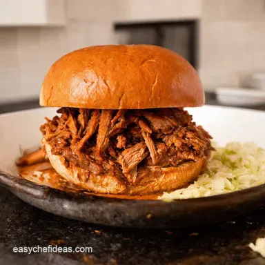Crockpot BBQ Pulled Pork FallApart Tender Easy Recipe Card