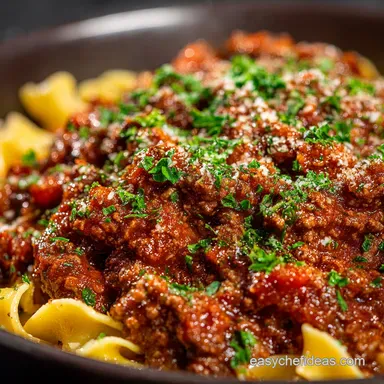 Slow Cooker Bolognese Sauce: Deep Rich Ragu, Easy Crock Pot Dinner Recipe Card