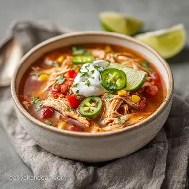 Slow Cooker Chicken Fajita Soup for 6 Servings Recipe Card