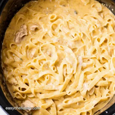 Easy Slow Cooker Chicken Alfredo Crockpot Comfort Food Recipe Card