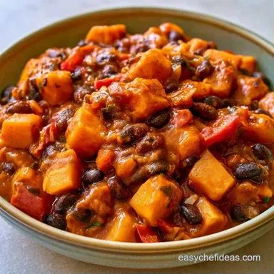 Slow Cooker Sweet Potato Chili: Meal Prep Recipe Card