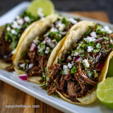 Slow Cooker Barbacoa Meat Tacos Easy Family Fave