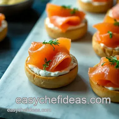 Smoked Salmon Bagel Bites: Easy Elegant Appetizer Recipe Card