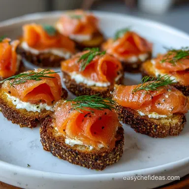 Smoked Salmon and Cream Cheese Finger Food for 10 People Recipe Card