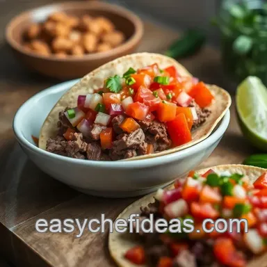 Smoky Slow-Cooked Brisket Tacos Recipe with Fresh Pico de Gallo Recipe Card
