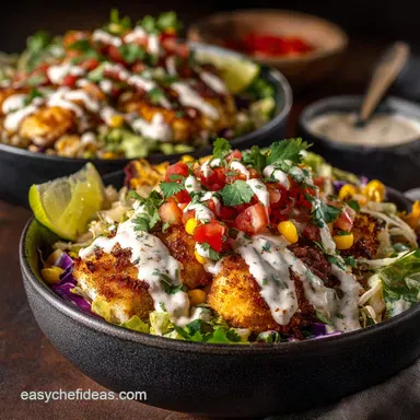 The Cracking Air Fryer Fish Taco Bowls with Zesty Chipotle Crema Recipe Card