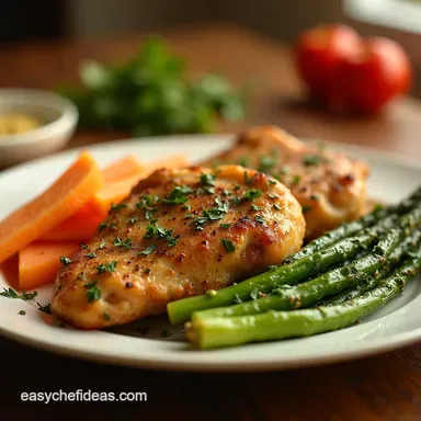 Speedy Weeknight Dinner Air Fryer Lemon Herb Chicken Veggies Recipe Card