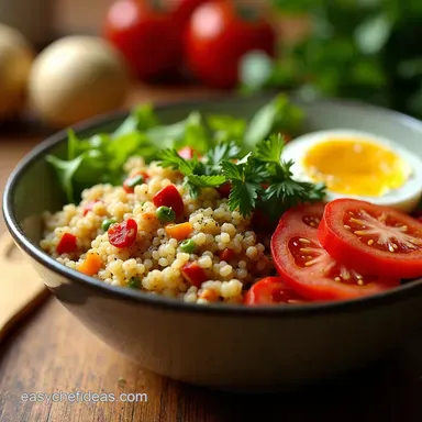 Speedy Delicious easy weekday lunches Mediterranean Quinoa Bowl Recipe Card