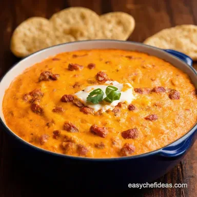 Easy Game Day Food Spicy Chorizo Beer Cheese Dip Recipe Card