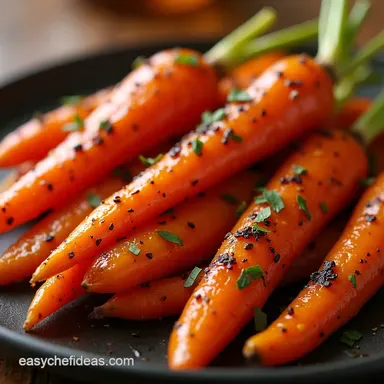 Easy MapleBrown Sugar Glazed Roasted Carrots Recipe Card
