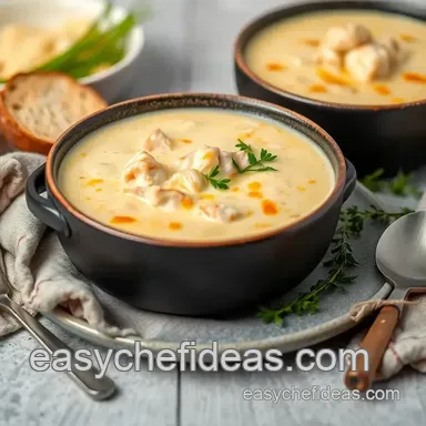 My Grandmother's Cozy Stovetop Chicken Creamy Comfort Soup Recipe Card
