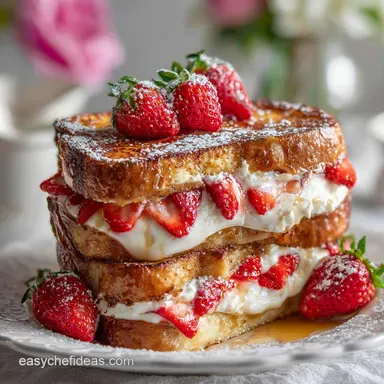 Strawberry Cream Cheese Stuffed French Toast: Velvety Silk Recipe Card