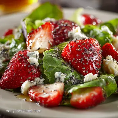 Strawberry and Gorgonzola Salad with Poppy Seed Dr The 15-Minute Sweetheart Salad Recipe Card