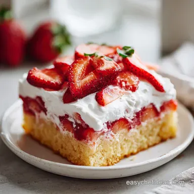 Strawberry Poke Cake with Sweetened Condensed Milk