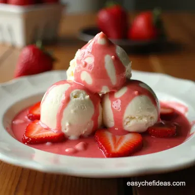 Strawberry Cottage Cheese Ice Cream A GuiltFree Swirl Recipe Card