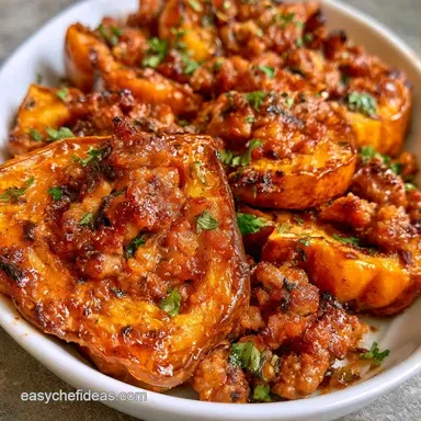 Stuffed Acorn Squash for 4 Servings Recipe Card